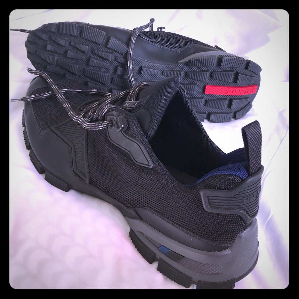 Prada Black Neoprene Sneakers US 10